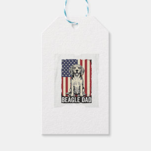 Beagle Dad Patriotic Vintage Dog Shirt Design_1 Gift Tags