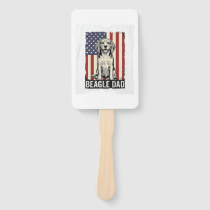 Beagle Dad Patriotic Vintage Dog Shirt Design_1 Hand Fan
