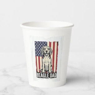Beagle Dad Patriotic Vintage Dog Shirt Design_1 Paper Cups