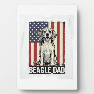 Beagle Dad Patriotic Vintage Dog Shirt Design_1 Plaque