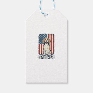 Beagle Dad Patriotic Vintage Engraving Dog Design_ Gift Tags
