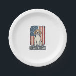 Beagle Dad Patriotic Vintage Engraving Dog Design_ Paper Plate<br><div class="desc">Beagle Dad Patriotic Vintage Engraving Dog Design_1</div>