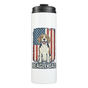 Beagle Dad Patriotic Vintage Engraving Dog Design_ Thermal Tumbler