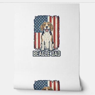 Beagle Dad Patriotic Vintage Engraving Dog Design_ Wallpaper