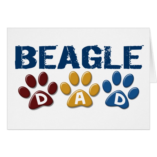 BEAGLE DAD Paw Print (Front Horizontal)
