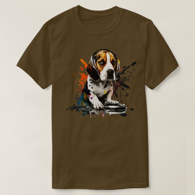 Beagle DJ 1 T-Shirt (Design Front)