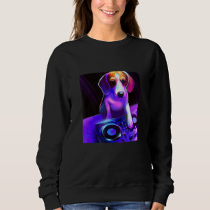 Beagle DJ Vaporwave Aesthetic Dog Men Women Boys Sweatshirt