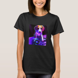 Beagle DJ Vaporwave  Aesthetic Dog Men Women Boys  T-Shirt