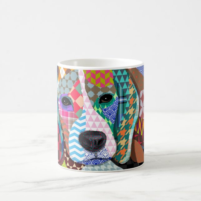 Beagle Dog 161 Multicolor Patterns Coffee Mug (Center)