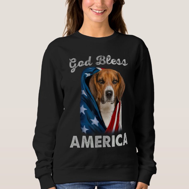 Beagle Dog American USA Flag 4th of July Dog  Owne Sweatshirt (Front)
