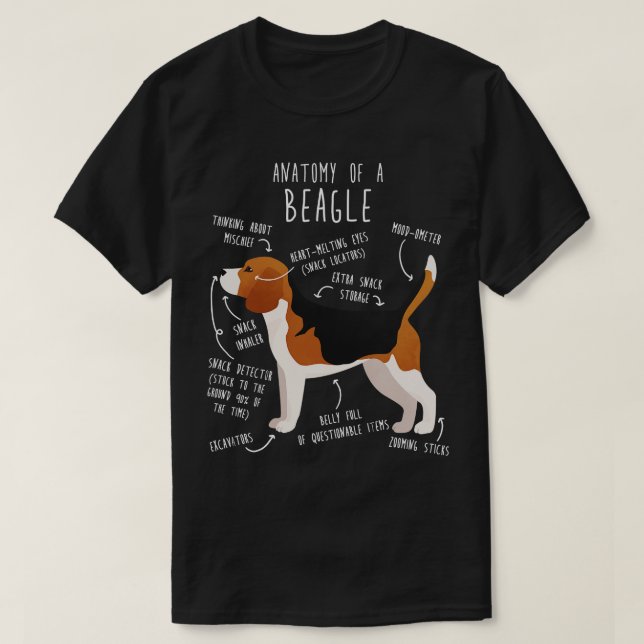 Beagle Dog Anatomy 1 T-Shirt (Design Front)