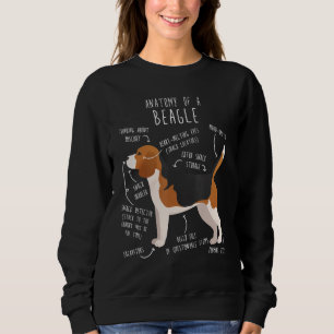 Beagle Dog Anatomy  Cute Pet  Dog Mom Dog Dad Sweatshirt