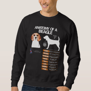 Beagle Dog Anatomy Mum Grandma Dad Men Women Kids  Sweatshirt