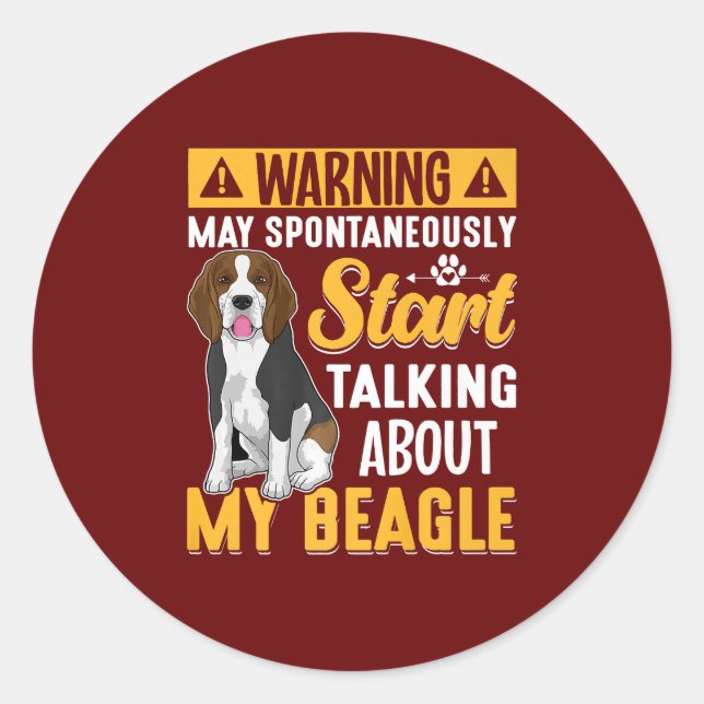 Beagle Dog Art Apparel/ Beagle Dog Lovers Classic  Round Sticker (Front)