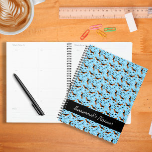 Beagle Dog Beagles Hound Pattern Blue Planner