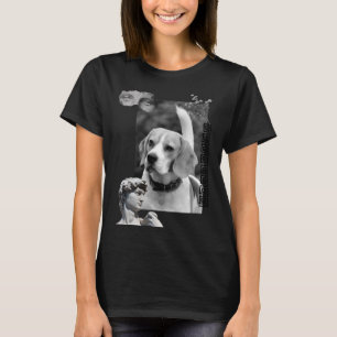 Beagle Dog Black And White Portrait T-Shirt