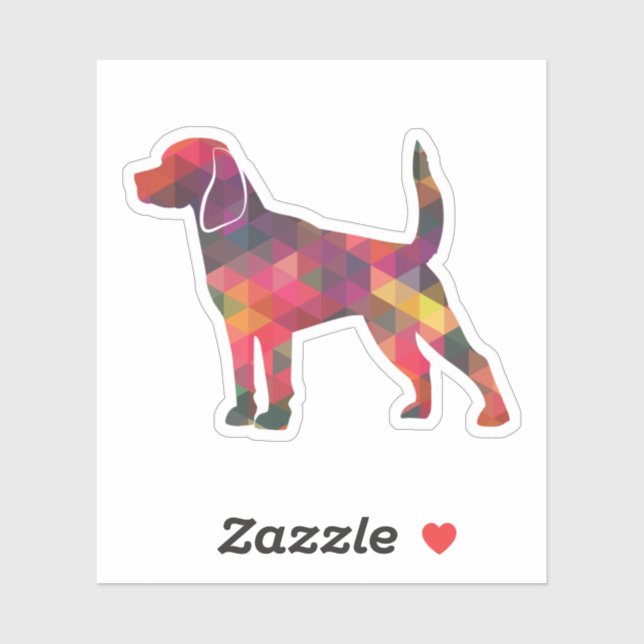 Beagle Dog Breed Geo Silhouette Multi (Sheet)