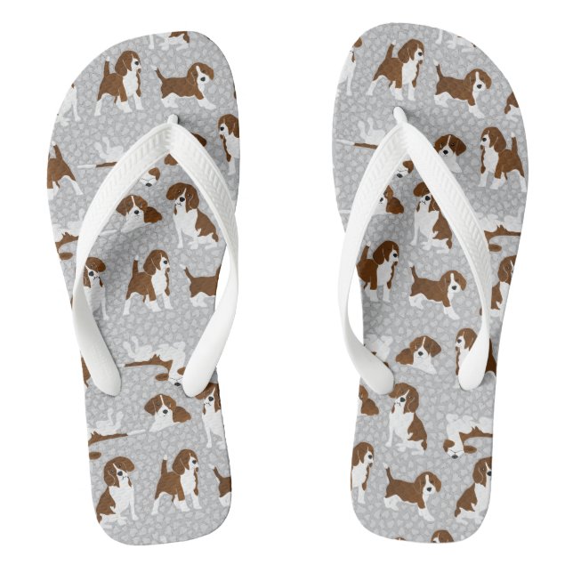 Beagle dog breed - grey jandals (Footbed)