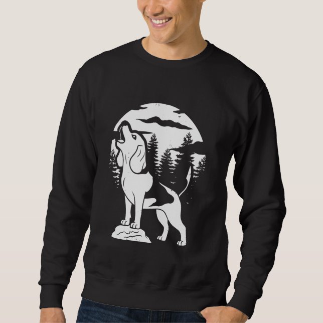 Beagle Dog Breed - Pet Moon Howling Sweatshirt (Front)