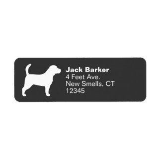 Beagle Dog Breed Silhouette Return Address Labels