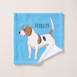 Beagle dog cartoon illustration  bath towel set