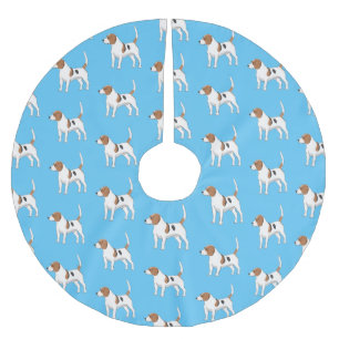Beagle dog cartoon illustration brushed polyester tree skirt