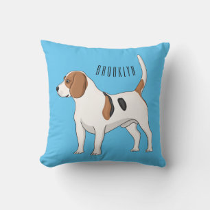 Beagle dog cartoon illustration  cushion