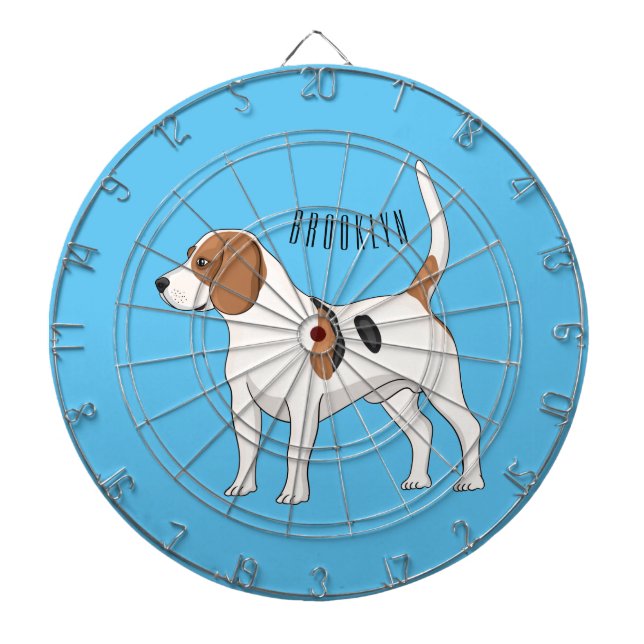 Beagle dog cartoon illustration dartboard (Front)