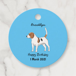 Beagle dog cartoon illustration  favour tags