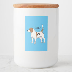 Beagle dog cartoon illustration food label