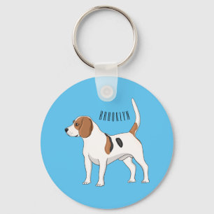 Beagle dog cartoon illustration key ring