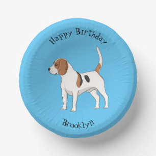 Beagle dog cartoon illustration paper plate