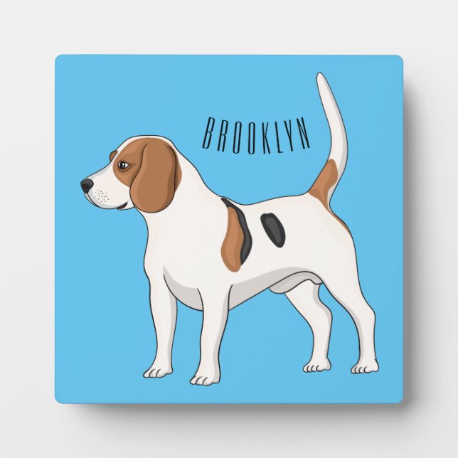 Beagle dog cartoon illustration plaque (Front)