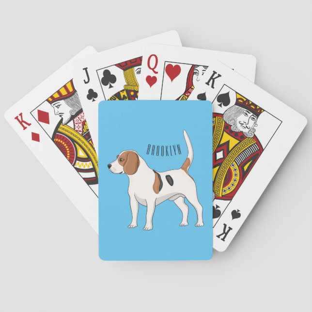 Beagle dog cartoon illustration  playing cards (Back)