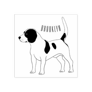 Beagle dog cartoon illustration  rubber stamp