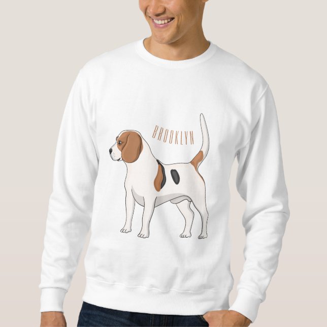 Beagle dog cartoon illustration sweatshirt (Front)