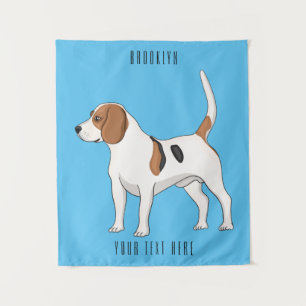 Beagle dog cartoon illustration tapestry