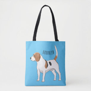 Beagle dog cartoon illustration  tote bag