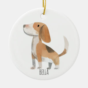 Beagle Dog Ceramic Tree Decoration