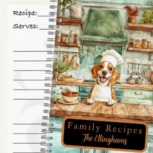 Beagle Dog Chef Spiral Recipe Book