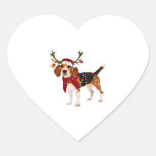 beagle dog christmas Classic T-Shirt Heart Sticker