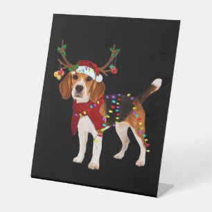 beagle dog christmas Classic T-Shirt Pedestal Sign