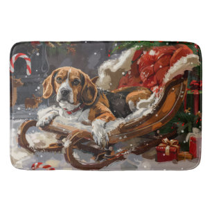 Beagle Dog Christmas Festive Bath Mat