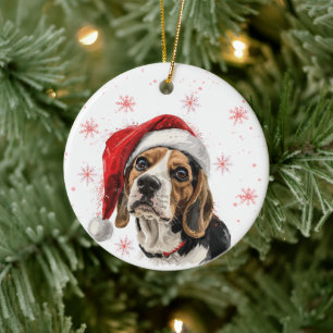 Beagle Dog Christmas Personalized Ceramic Tree Decoration