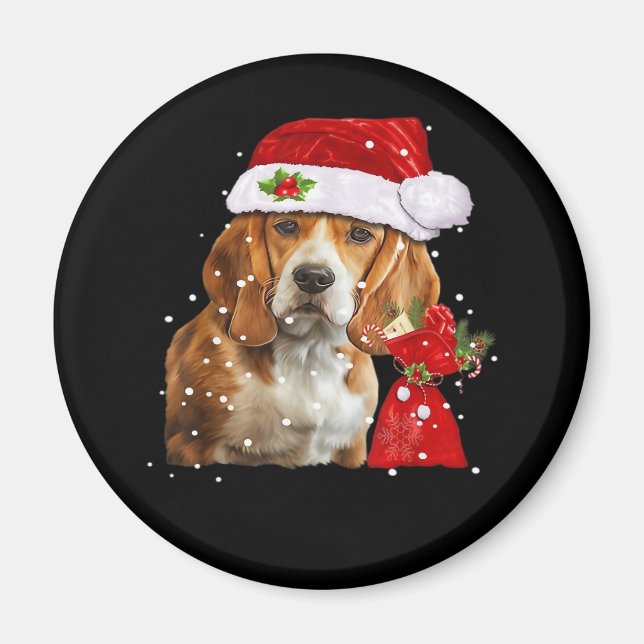 Beagle Dog Christmas T Shirt Christmas Dog Essenti Magnet (Front)