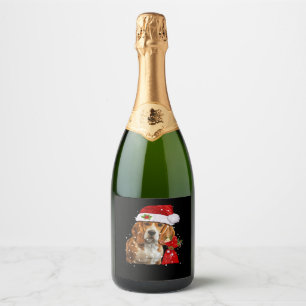 Beagle Dog Christmas T Shirt Christmas Dog Essenti Sparkling Wine Label