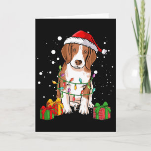 Beagle Dog Christmas Tree Lights Santa Dog Xmas Gi Card