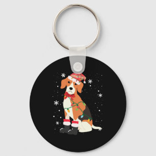 Beagle Dog Christmas Tree Xmas Mum Dad Gifts Key Ring