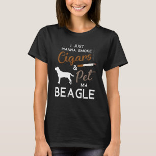 Beagle Dog Cigar Lover Owner Christmas Birthday T-Shirt