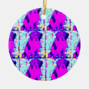 beagle dog collage ceramic tree decoration